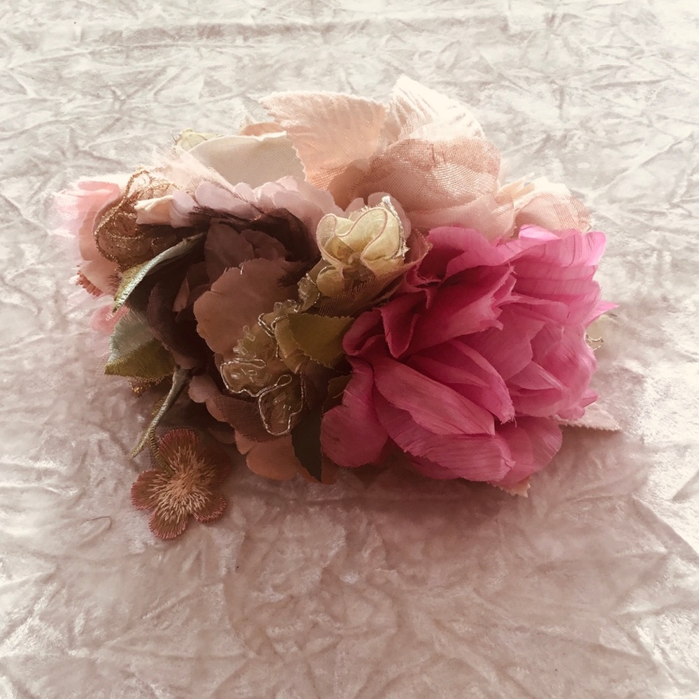 Blush Reverie Floral Headpiece OOAK Bridal Garden Party Crown